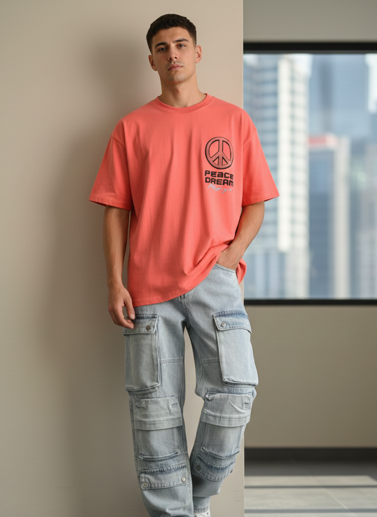 Pantalón Cargo Mezclilla