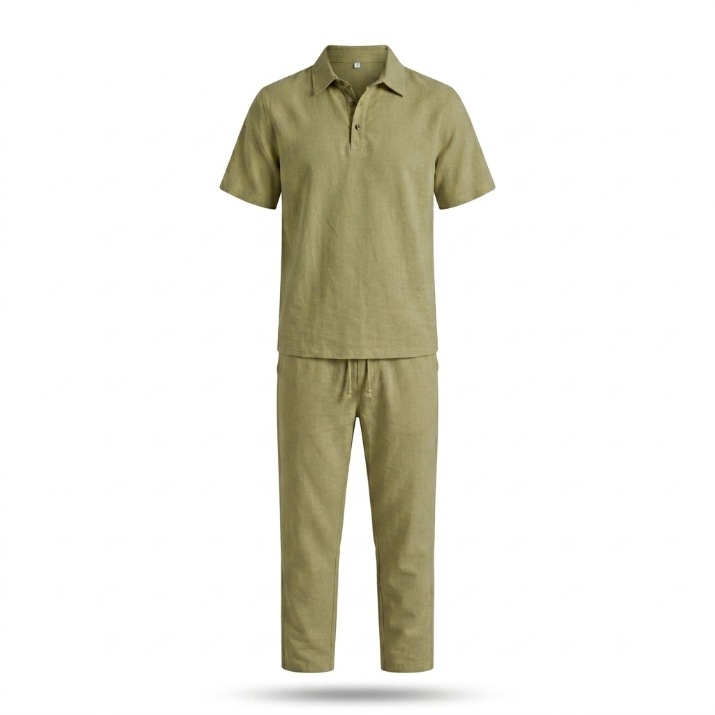 CONJUNTO DE LINO CUELLO POLO DB – Estilo Fresco y Sofisticado