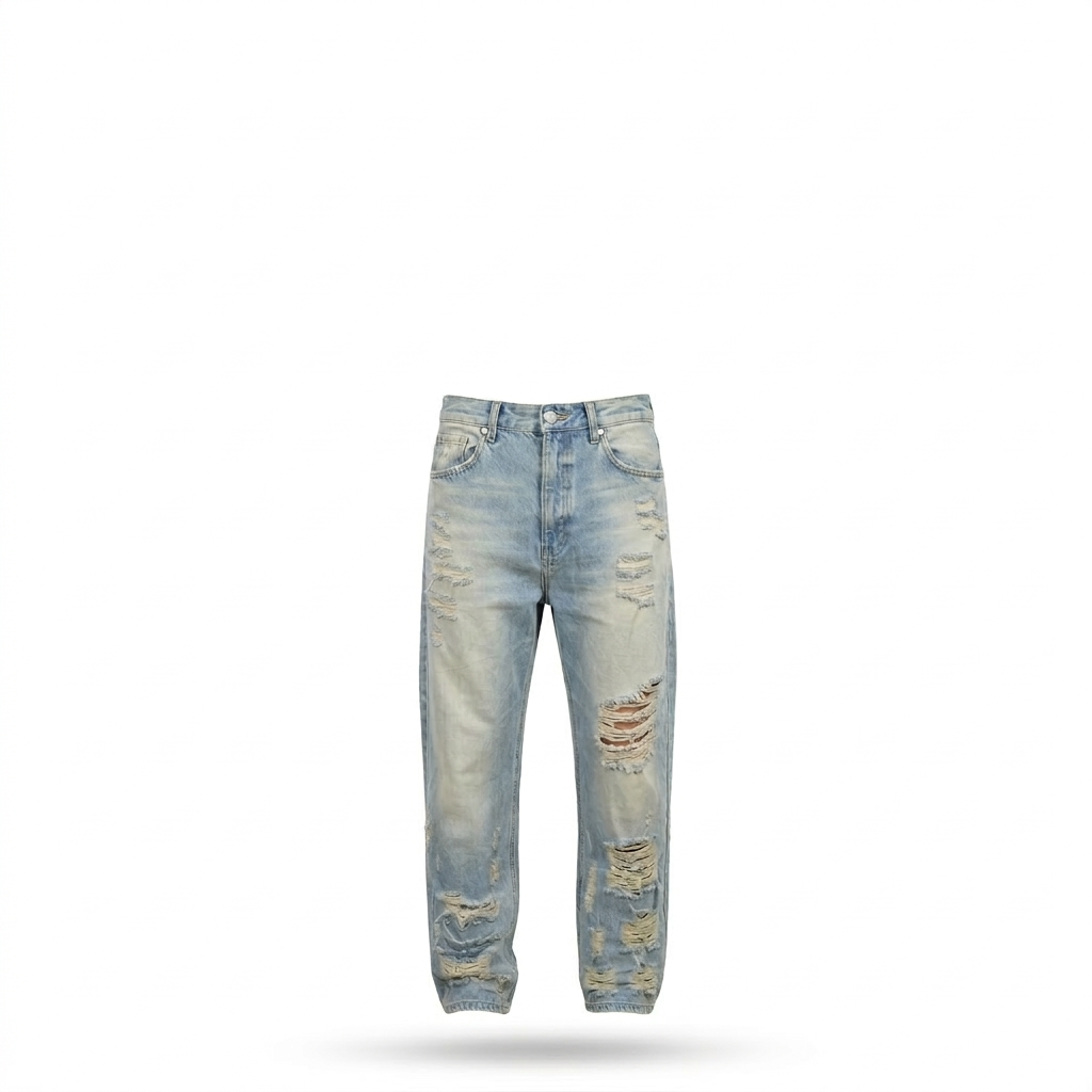 Pantalón Acid Wash de Mezclilla Rígida Premium