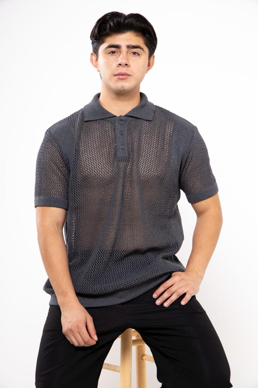 PLAYERA DB CUELLO POLO PERFORACIÓN CORTE STRAIGHT