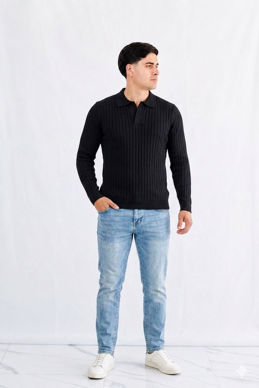 PLAYERA POLO LINEAS ML