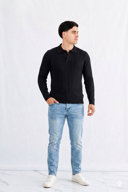 PLAYERA POLO LINEAS ML