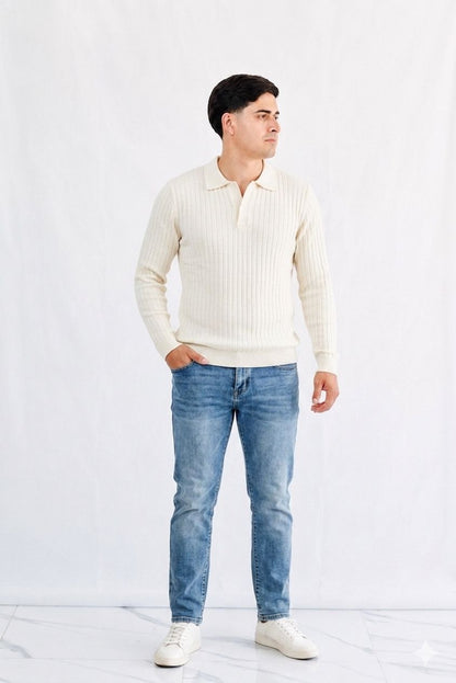 PLAYERA POLO LINEAS ML