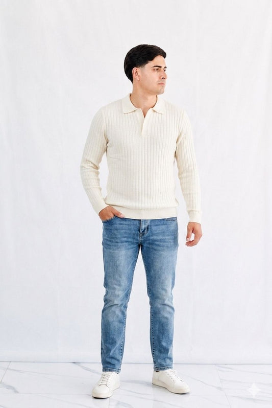 PLAYERA POLO LINEAS ML