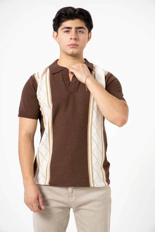 PLAYERA TEDJIDA CON DISEÑO DE ROMBOS