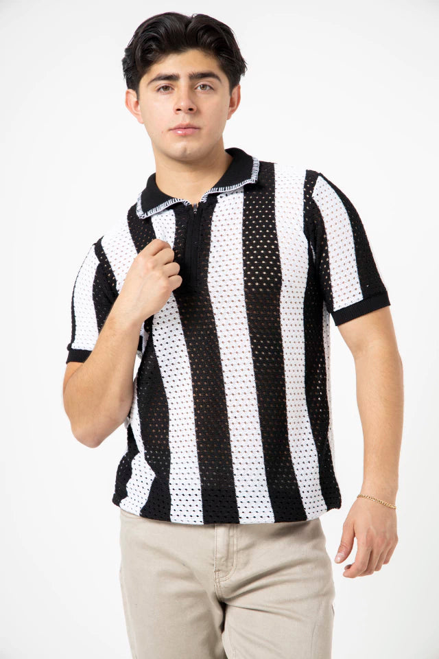 POLO DB CON CIERRE Y DISEÑO EN CUELLO